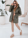 Gesteppte Damen Winterjacke mit Kapuze grün Dstreet TY5090
