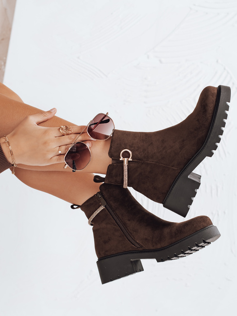 Braune Damenstiefel aus Wildleder Dstreet ZY1085