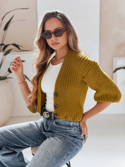 Damen Strickjacke NUTI Farbe Senffarbe DSTREET MY1673