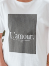 Damen T-shirt mit Aufdruck LAMOUR Farbe Weiß DSTREET RY2588