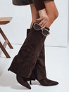 Damenstiefel aus Wildleder mit breitem Schaft braun Dstreet ZY1043