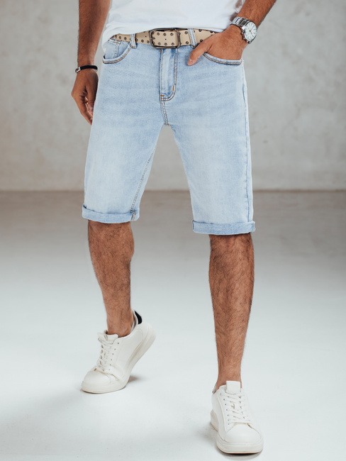 Blaue Denim-Shorts für Männer mit Gürtel Dstreet SX2559