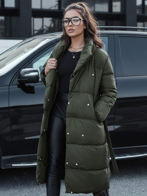 Langer Damen-Winter-Steppmantel FAVI grün Dstreet TY4576