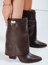 Damenstiefel mit breitem Schaft braun Dstreet ZY1108