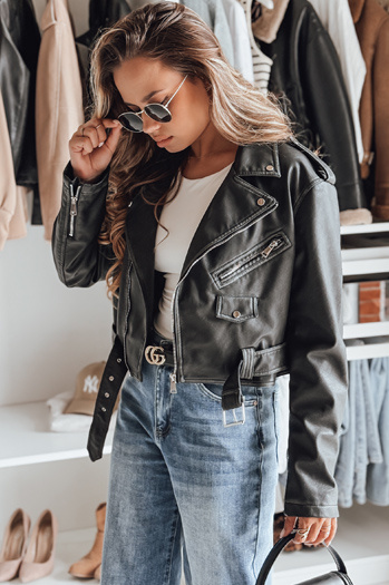 PALIGOR Damen Lederjacke schwarz Dstreet TY4160