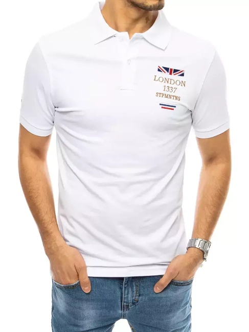 Herren Poloshirt mit Stickerei Weiß Dstreet PX0436