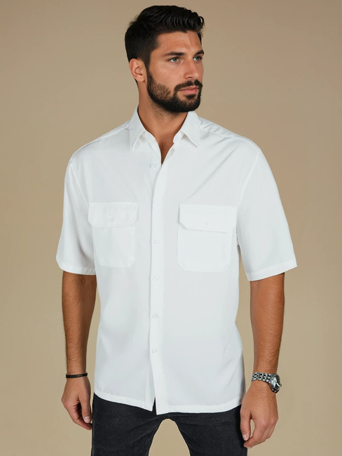 Herren Kurzarmhemd weiß Dstreet KX1083