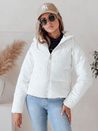 Kurze Damen GLAMVO Daunenjacke mit Kapuze weiß Dstreet TY4952