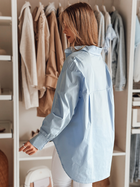 Damen Shirt in Übergröße mit längerem Rücken BLUOSIZE blau Dstreet DY0458