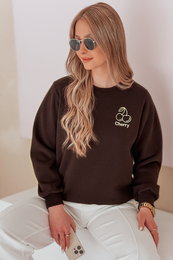 Damen Sweatshirt in Übergröße mit Stickerei CHERSOFT braun Dstreet BY1401