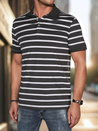 Grau gestreiftes Herren-Poloshirt Dstreet PX0639