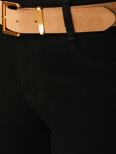 Women's mom fit Hose mit Gürtel schwarz Dstreet UY2873