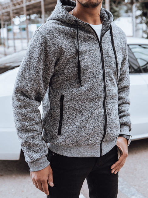 Herren Sweatshirt mit Reißverschluss Farbe Hellgrau DSTREET BX5596