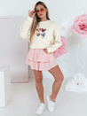 Damen Sweatshirt in Übergröße mit Herzen MADELIN beige Dstreet BY1461