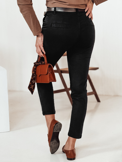 TRENDIOSS Damenhose mit Gürtel schwarz Dstreet UY2266
