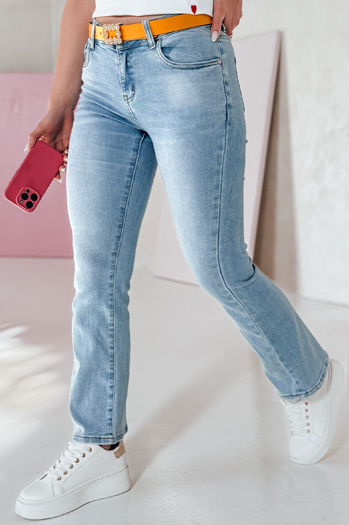 Damen Denimhose mit geradem Bein und Gürtel TENDJEN blau Dstreet UY2497