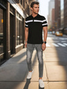 Herren Poloshirt mit Streifen schwarz Dstreet PX0631