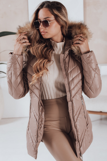 Damen Winterjacke SOLARIS Farbe Cappuccino DSTREET TY4010