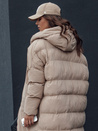 Lange Damen Winterjacke mit Kapuze MELVIN dunkelbeige Dstreet TY4509