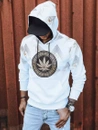 Herren Kapuzenpullover mit Aufdruck Weiß Dstreet BX5315