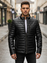 Herren gesteppte Winter Lederjacke schwarz Dstreet TX5113