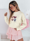 Damen Sweatshirt in Übergröße mit Herzen MADELIN beige Dstreet BY1461