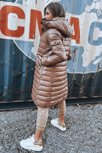 Damen Lange Mantel LESSI Farbe Camel DSTREET TY3354