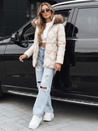 Damen Winterjacke mit Pelz ecru Dstreet TY5513
