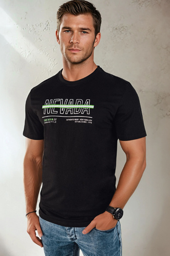 Herren T-shirt mit Aufdruck Farbe Schwarz DSTREET RX5437