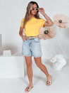 Geripptes Damen-T-Shirt SMILE FOR YOU gelb Dstreet RY2908