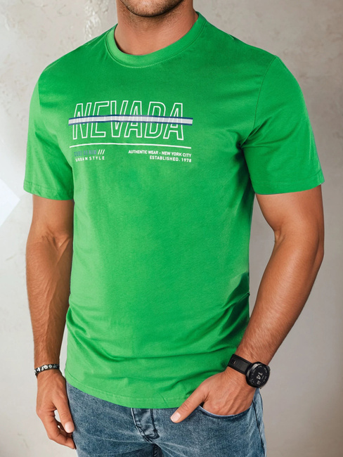 Herren T-shirt mit Aufdruck Farbe Grün DSTREET RX5438