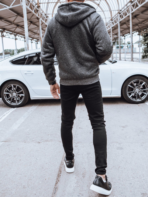 Herren Sweatshirt mit Reißverschluss Farbe Dunkelgrau DSTREET BX5598