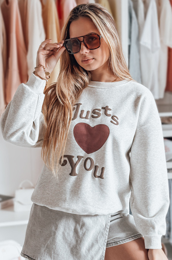 Damen Sweatshirt in Übergröße bedruckt FEELME grau Dstreet BY1475