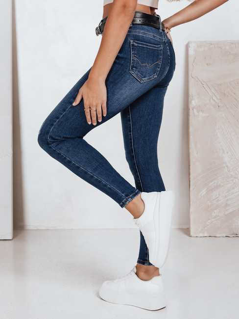 Damen Skinny Jeans mit hoher Taille navy blau Dstreet UY2823