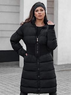 Lange Damen Winter Steppjacke FABWARM schwarz Dstreet TY4620_2