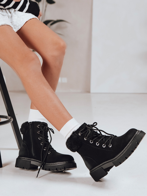 Damen isolierte Trapper schwarz Dstreet ZY1292