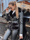 Damen Leder Ramones Jacke mit Pelz schwarz Dstreet TY5274