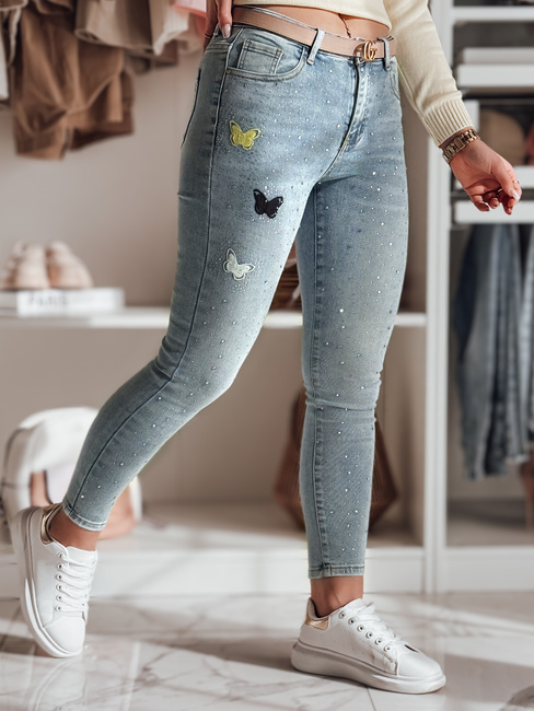 Damen Denim Skinny Hose mit Verzierung LUMITTA blau Dstreet UY2429