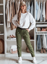 Damen-Chinohose mit Gürtel MODELA khaki Dstreet UY2572