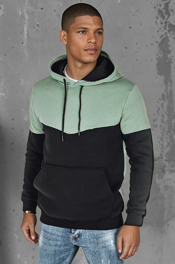 Herren Basic Sweatshirt mit Kapuze in mint Dstreet BX5876