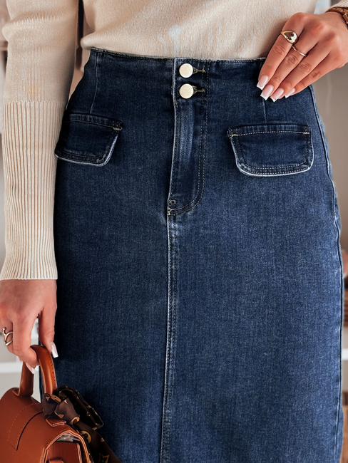 Damen Denim Midirock mit Schlitz BLUEVIC blau Dstreet CY0486