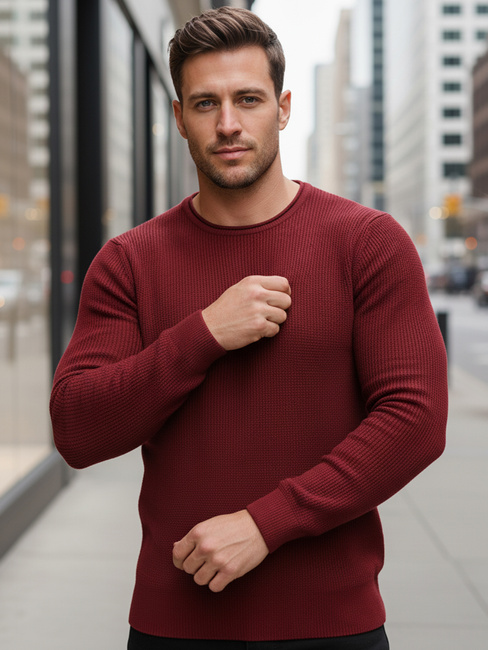 Burgunderroter Pullover für Männer WX2295
