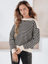 Gestreifter Damen-Pullover ELVARA beige Dstreet MY2523