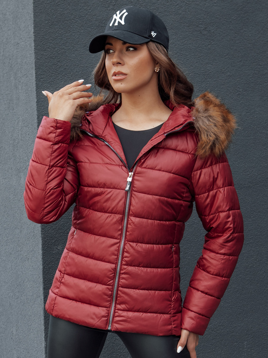 Damen Winter Steppjacke mit Kapuze ESTELLA burgundy Dstreet TY4530