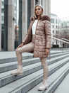 WINTERZIP Damen Steppwinterjacke mit Kapuze beige Dstreet TY4567
