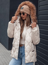 Damen Winterjacke LUMORE gesteppt mit Kapuze hellbeige Dstreet TY4724