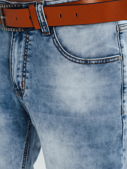 Blaue Denim-Shorts für Männer mit Gürtel Dstreet SX2564