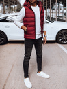 Herren Steppweste mit Kapuze rot Dstreet TX4742