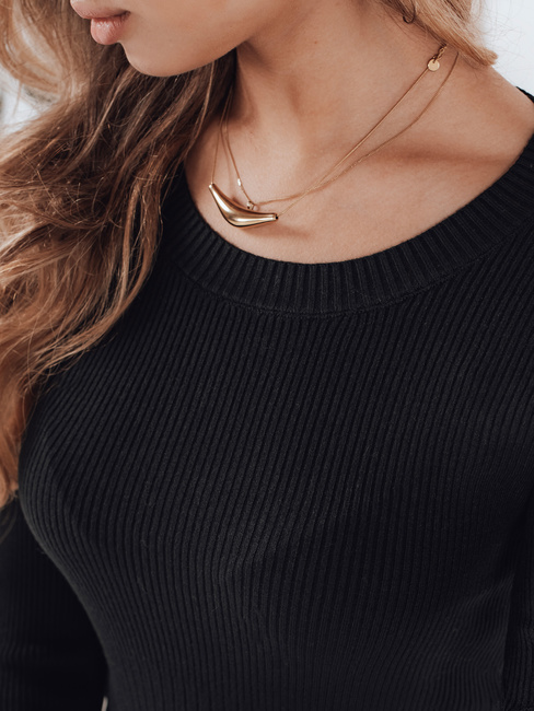 Damen Rippenpulli NOLVIE schwarz Dstreet MY2492