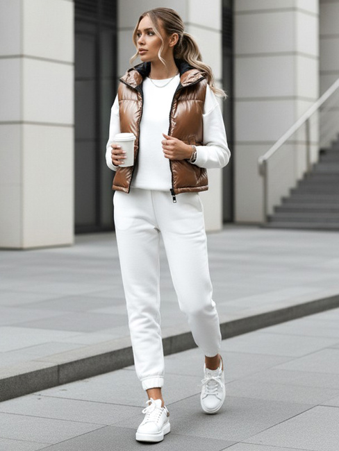 Damen Steppweste ASHE Farbe Dunkelbeige DSTREET TY3778